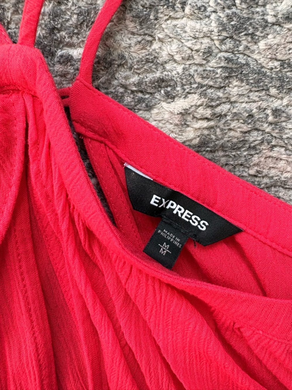 Express Bright Red Ruffle Cold-Shoulder Top - Picture 2 of 2
